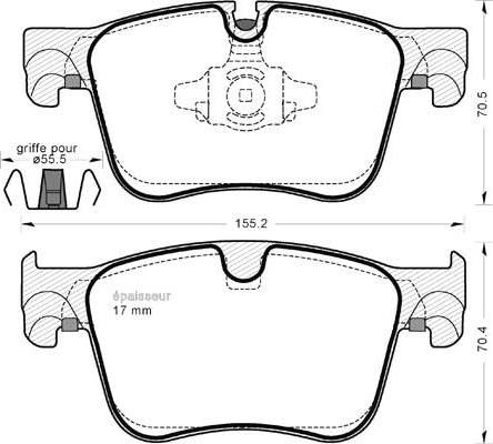 4U Autoparts 22807PU - Brake Pad Set, disc brake car-mod.net