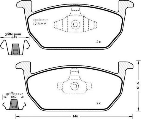 4U Autoparts 22530VV - Brake Pad Set, disc brake car-mod.net