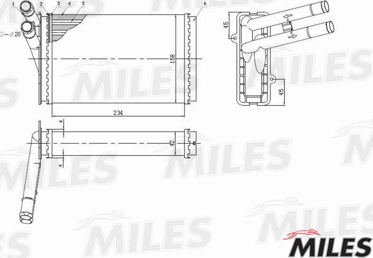Miles ACHM003 - Heat Exchanger, interior heating car-mod.net