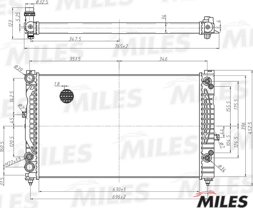 Miles ACRM013 - Radiator, engine cooling car-mod.net