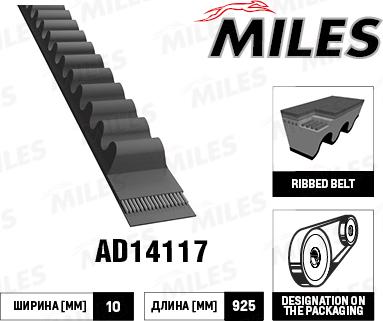 Miles AD14117 - Drive belt, V-Belt car-mod.net