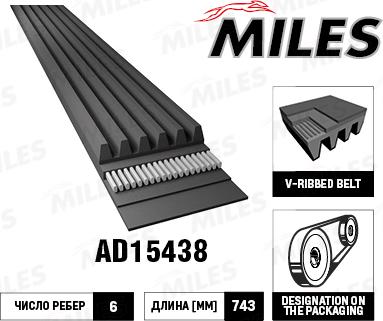 Miles AD15438 - V-Ribbed Belt car-mod.net