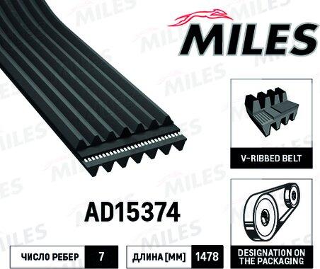 Miles AD15374 - V-Ribbed Belt car-mod.net