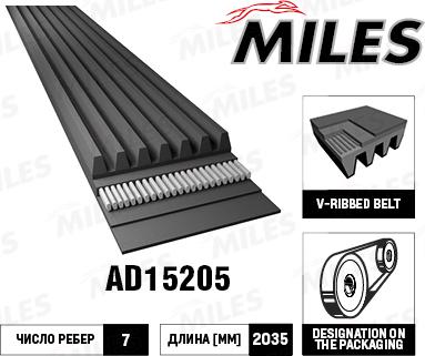 Miles AD15205 - V-Ribbed Belt car-mod.net