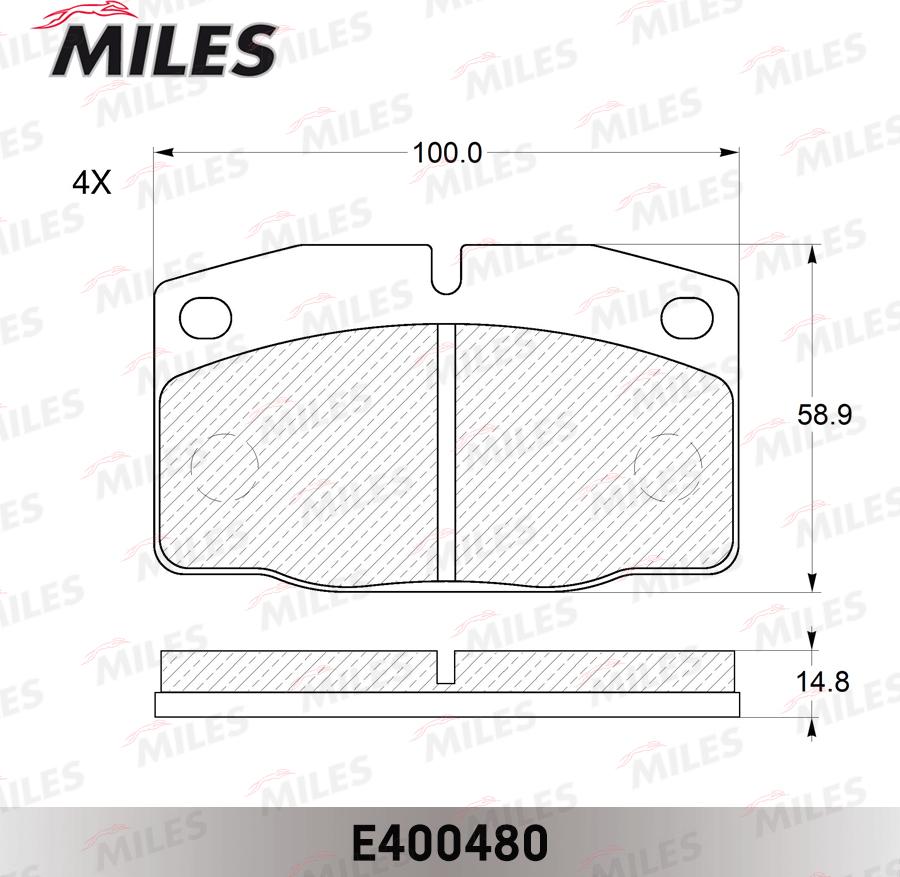 Miles E400480 - Brake Pad Set, disc brake car-mod.net