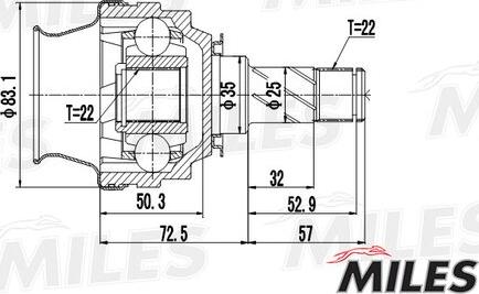Miles GA10021 - CV Joint Kit, drive shaft car-mod.net