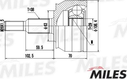 Miles GA20617 - CV Joint Kit, drive shaft car-mod.net
