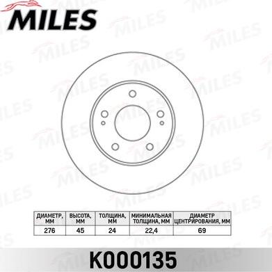 Miles K000135 - Brake Disc car-mod.net