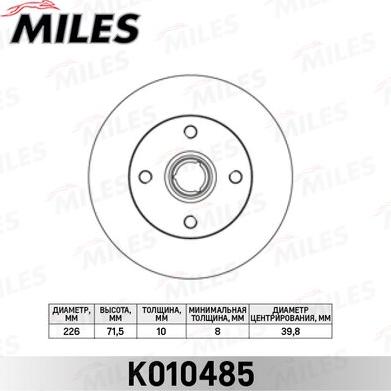 Miles K010485 - Brake Disc car-mod.net