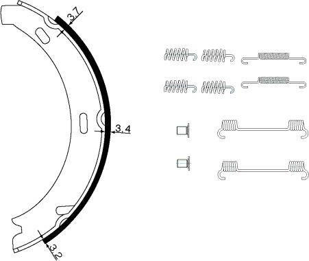 Mintex MFR693 - Brake Shoe Set, parking brake car-mod.net