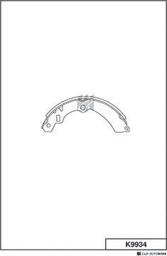 MK Kashiyama K9934 - Drum Brake Shoe Set car-mod.net