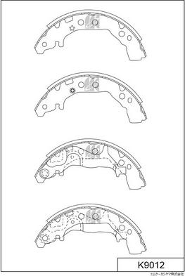 MK Kashiyama K9012 - Drum Brake Shoe Set car-mod.net