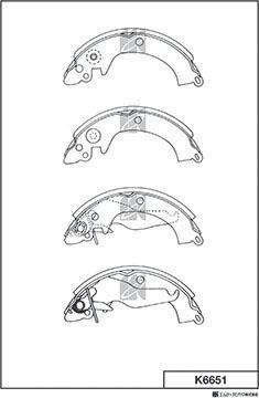 MK Kashiyama K6651 - Drum Brake Shoe Set car-mod.net