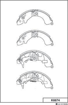MK Kashiyama K6674 - Drum Brake Shoe Set car-mod.net