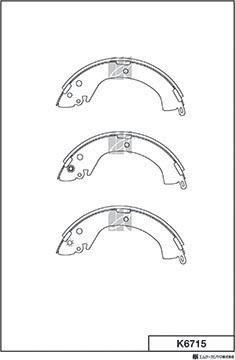 MK Kashiyama K6715 - Drum Brake Shoe Set car-mod.net