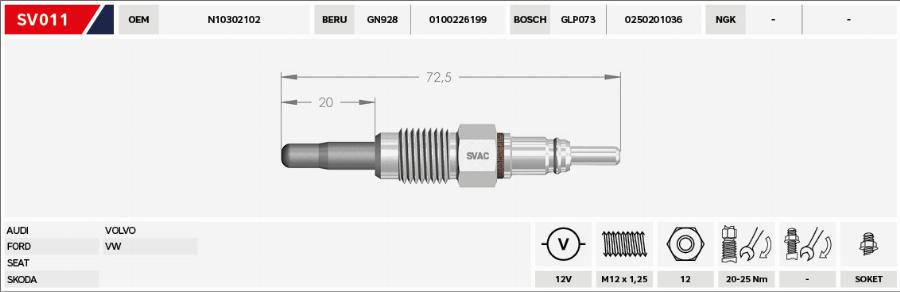 MOBILVERDE 50607190 - Glow Plug car-mod.net