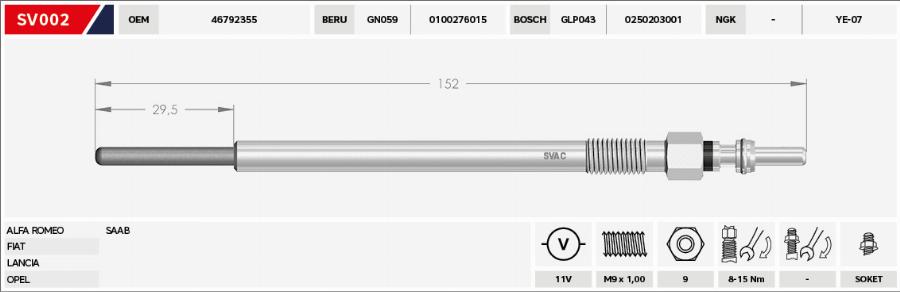 MOBILVERDE 50607181 - Glow Plug car-mod.net