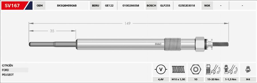 MOBILVERDE 50607344 - Glow Plug car-mod.net