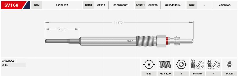 MOBILVERDE 50607345 - Glow Plug car-mod.net