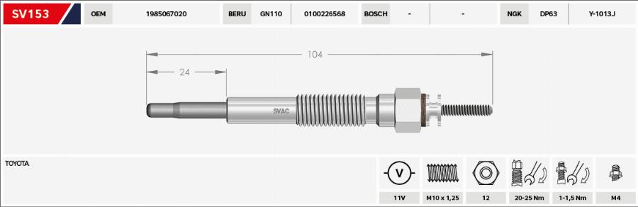 MOBILVERDE 50607330 - Glow Plug car-mod.net