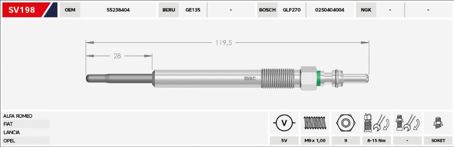 MOBILVERDE 50607371 - Glow Plug car-mod.net