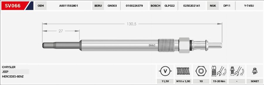 MOBILVERDE 50607245 - Glow Plug car-mod.net