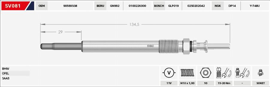 MOBILVERDE 50607260 - Glow Plug car-mod.net