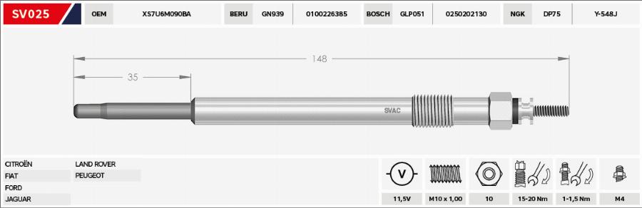 MOBILVERDE 50607204 - Glow Plug car-mod.net