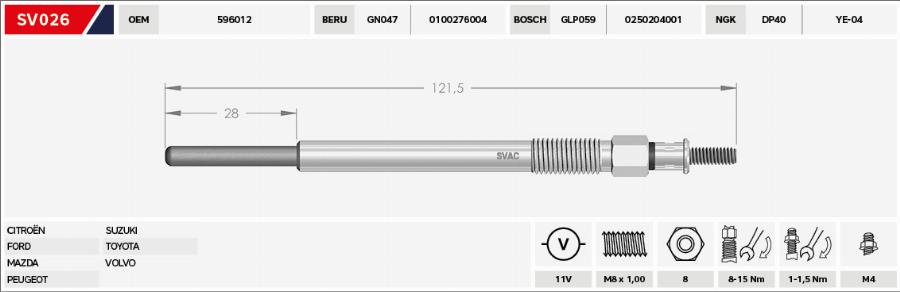MOBILVERDE 50607205 - Glow Plug car-mod.net