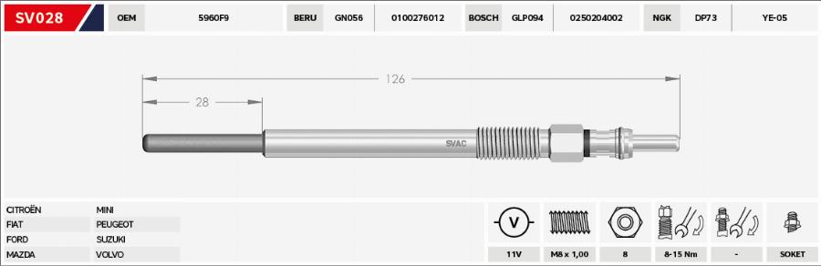 MOBILVERDE 50607207 - Glow Plug car-mod.net