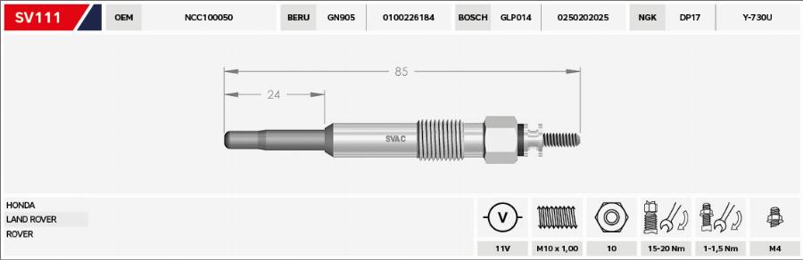MOBILVERDE 50607289 - Glow Plug car-mod.net