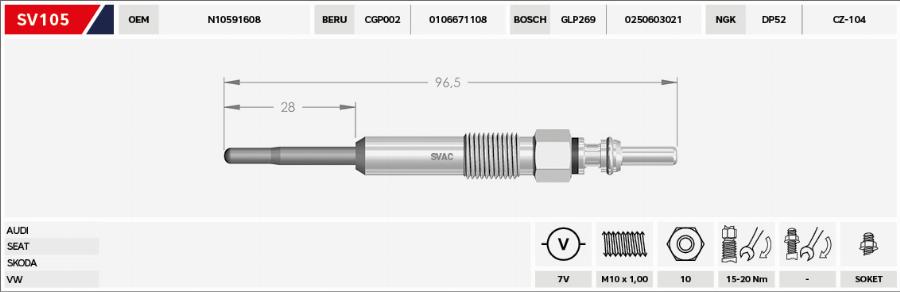 MOBILVERDE 50607283 - Glow Plug car-mod.net