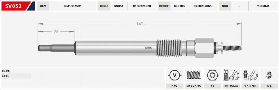 MOBILVERDE 50607231 - Glow Plug car-mod.net