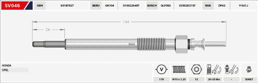 MOBILVERDE 50607225 - Glow Plug car-mod.net