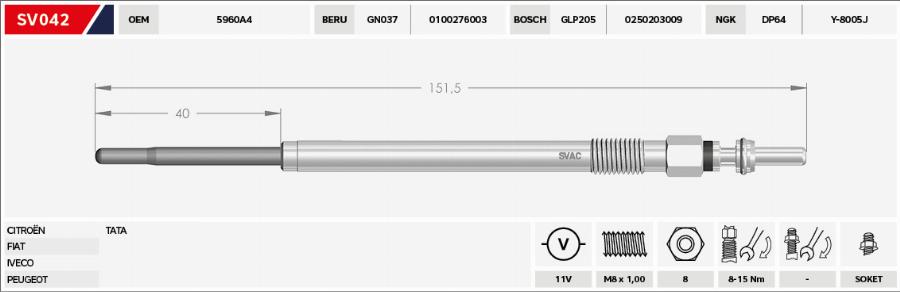 MOBILVERDE 50607221 - Glow Plug car-mod.net