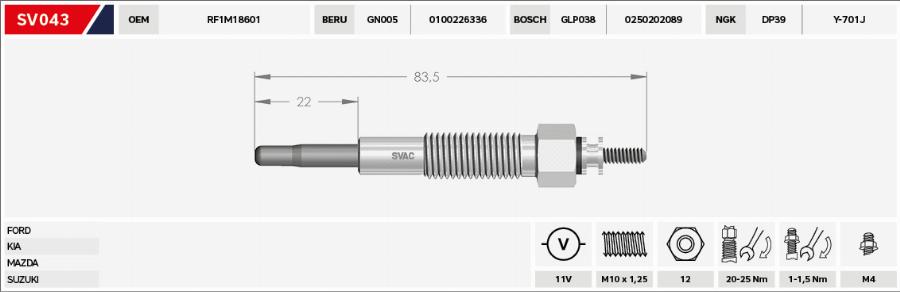 MOBILVERDE 50607222 - Glow Plug car-mod.net