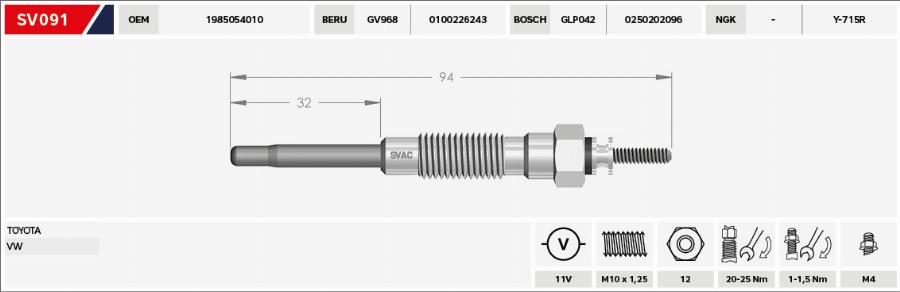MOBILVERDE 50607270 - Glow Plug car-mod.net