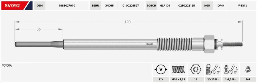 MOBILVERDE 50607271 - Glow Plug car-mod.net