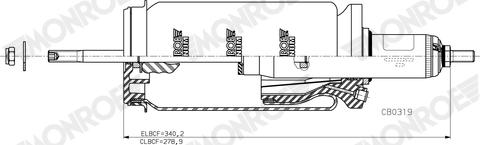 MONROE CB0319 - Shock Absorber, cab suspension car-mod.net