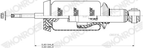 MONROE CB0316 - Shock Absorber, cab suspension car-mod.net
