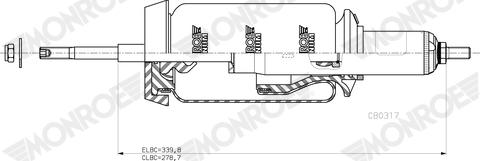 MONROE CB0317 - Shock Absorber, cab suspension car-mod.net