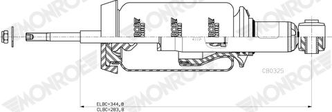 MONROE CB0325 - Shock Absorber, cab suspension car-mod.net