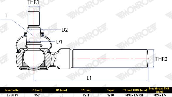 MONROE L93G11 - Tie Rod End car-mod.net
