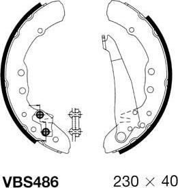 Motaquip VBS486 - Drum Brake Shoe Set car-mod.net