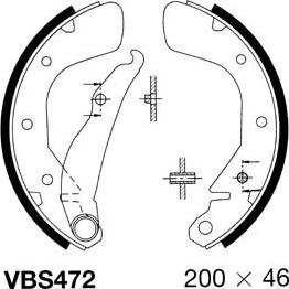 Motaquip VBS472 - Drum Brake Shoe Set car-mod.net
