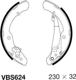 Motaquip VBS624 - Drum Brake Shoe Set car-mod.net