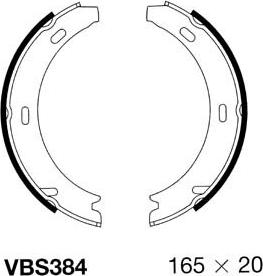 Motaquip VBS384 - Brake Shoe Set, parking brake car-mod.net