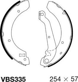 Motaquip VBS335 - Drum Brake Shoe Set car-mod.net