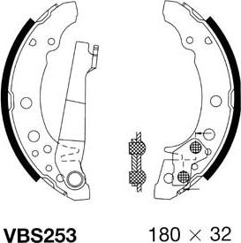 Motaquip VBS253 - Drum Brake Shoe Set car-mod.net