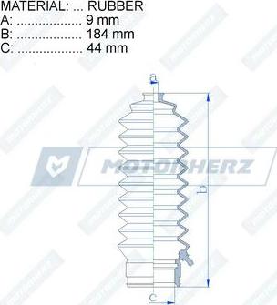 Motorherz RDZ0580MG - Bellow, steering car-mod.net
